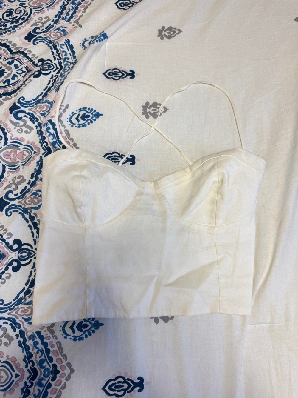 Zara White Bustier Crop Top